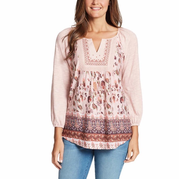 pink peasant blouse